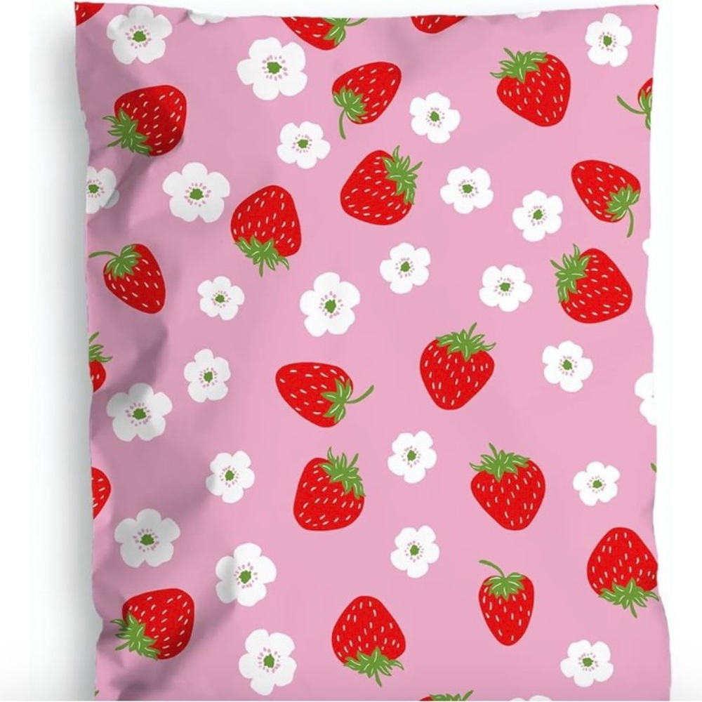Strawberry and Flower Print Polymailer (50) 10x 13